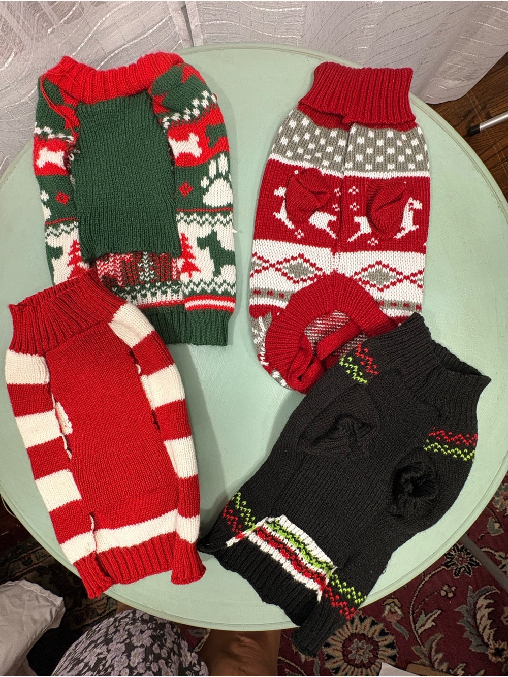 Lot 4 Small Dog Christmas Sweaters Holiday Knit Reindeer Scottie Rudolph XS S - Picture 6 of 9